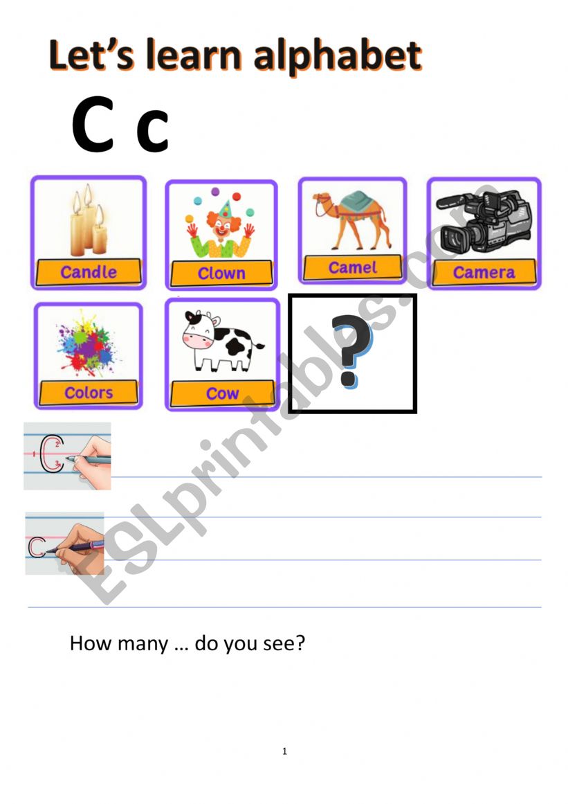 hOW TO WRITE ALPHABET C worksheet