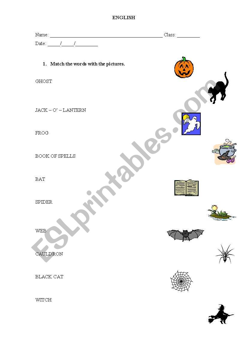 Halloween worksheet