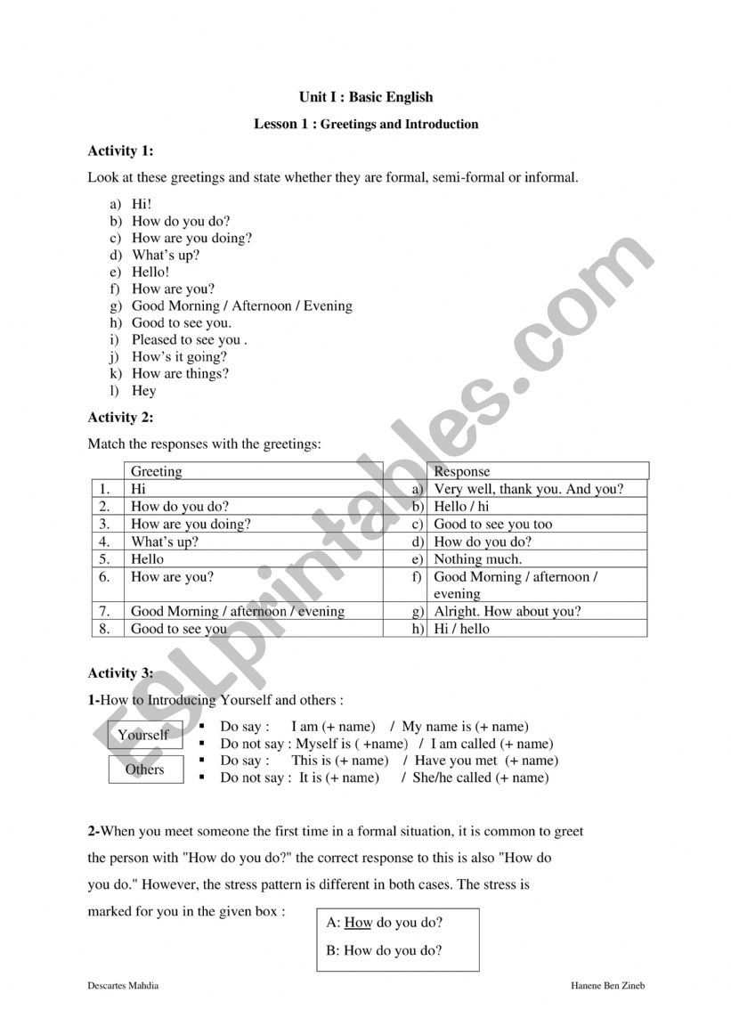 lesson 1 worksheet