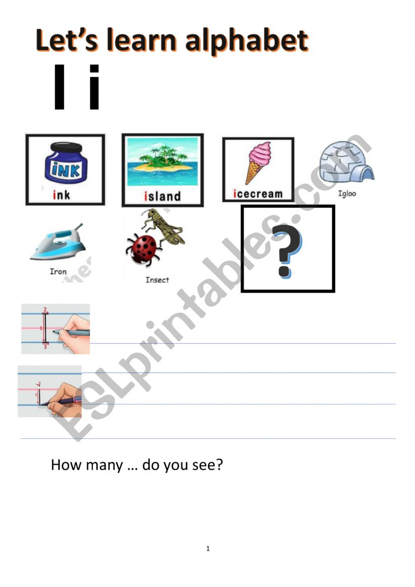 Let�s learn alphabet I worksheet