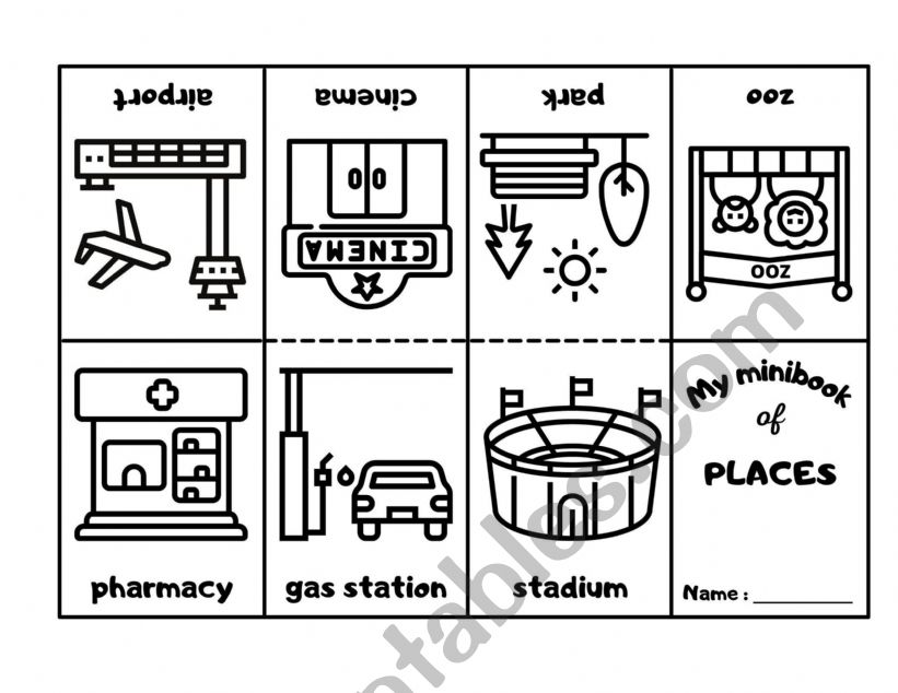 places in the city worksheet