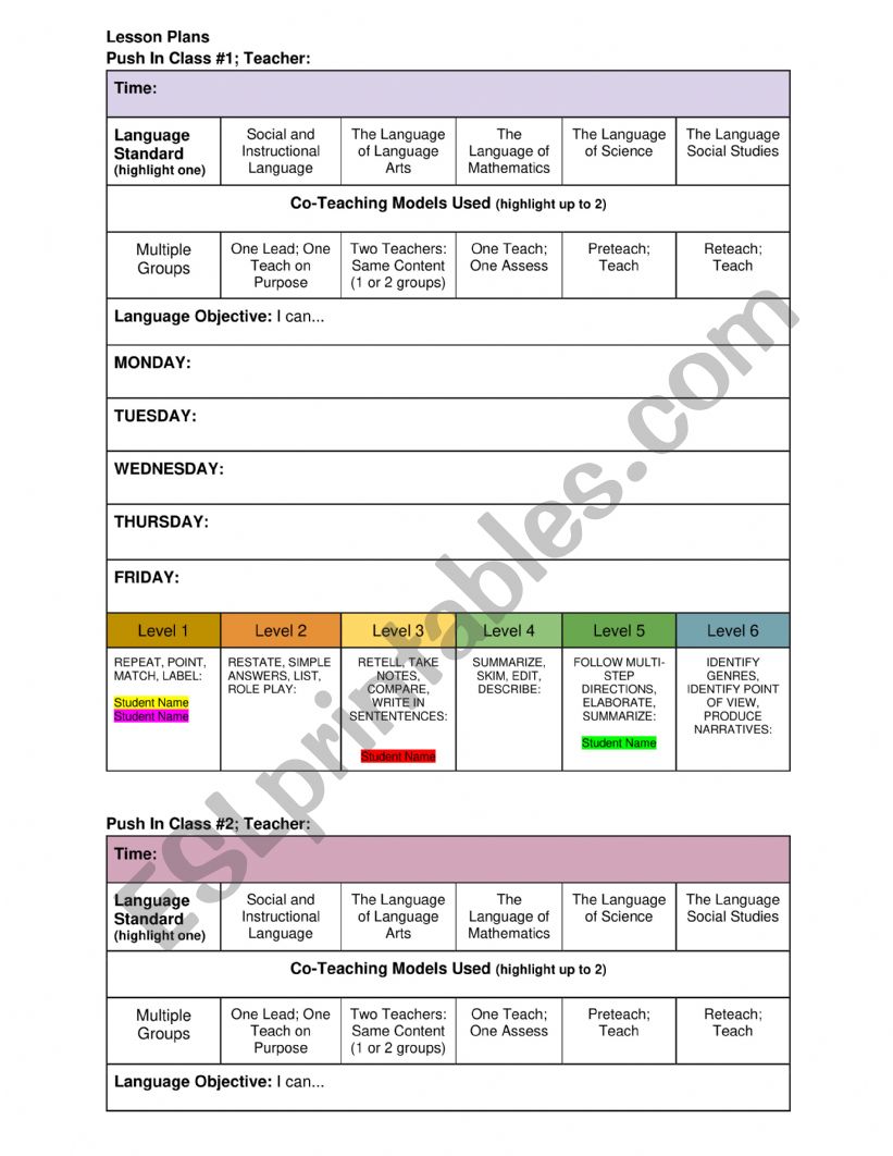 Print worksheet