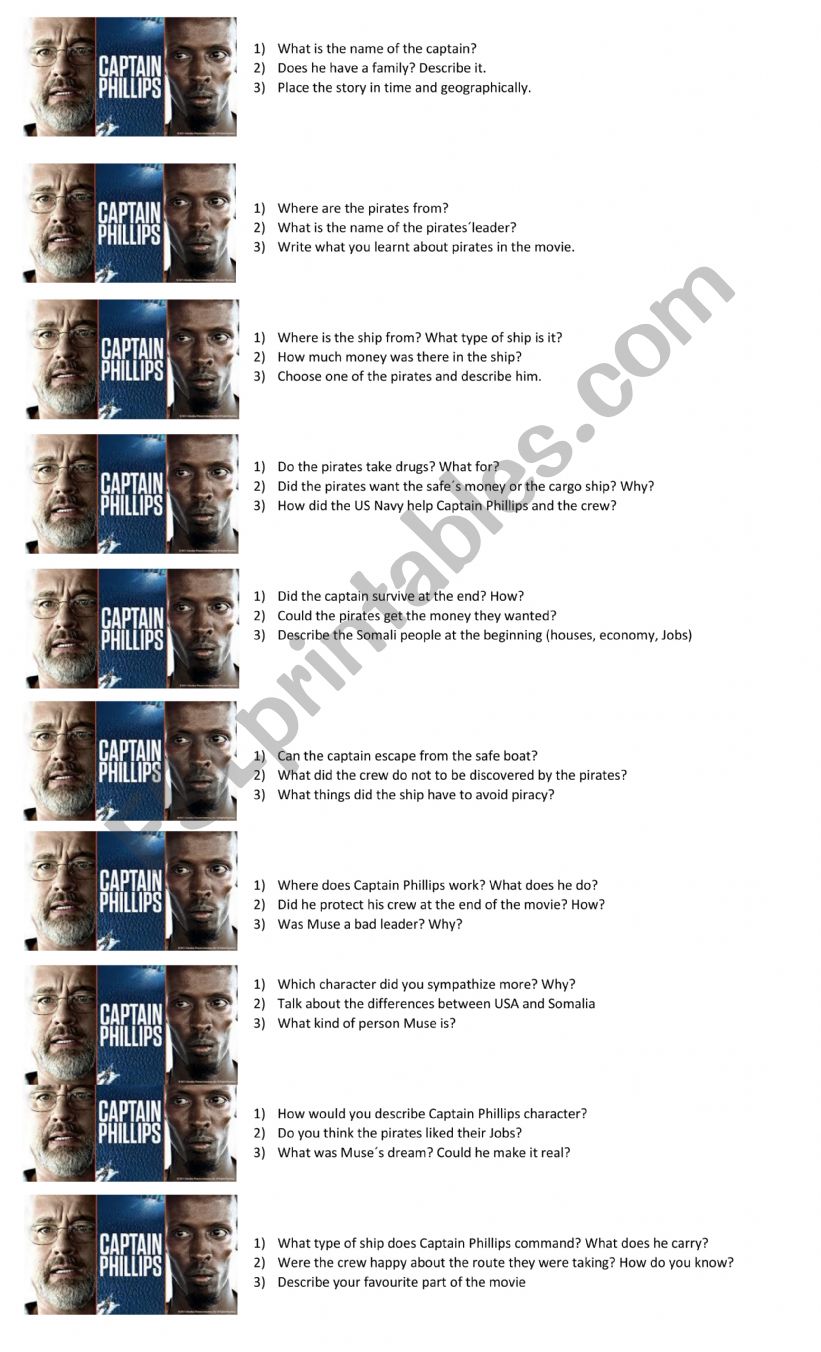 Film Guide : Captain Phillips worksheet