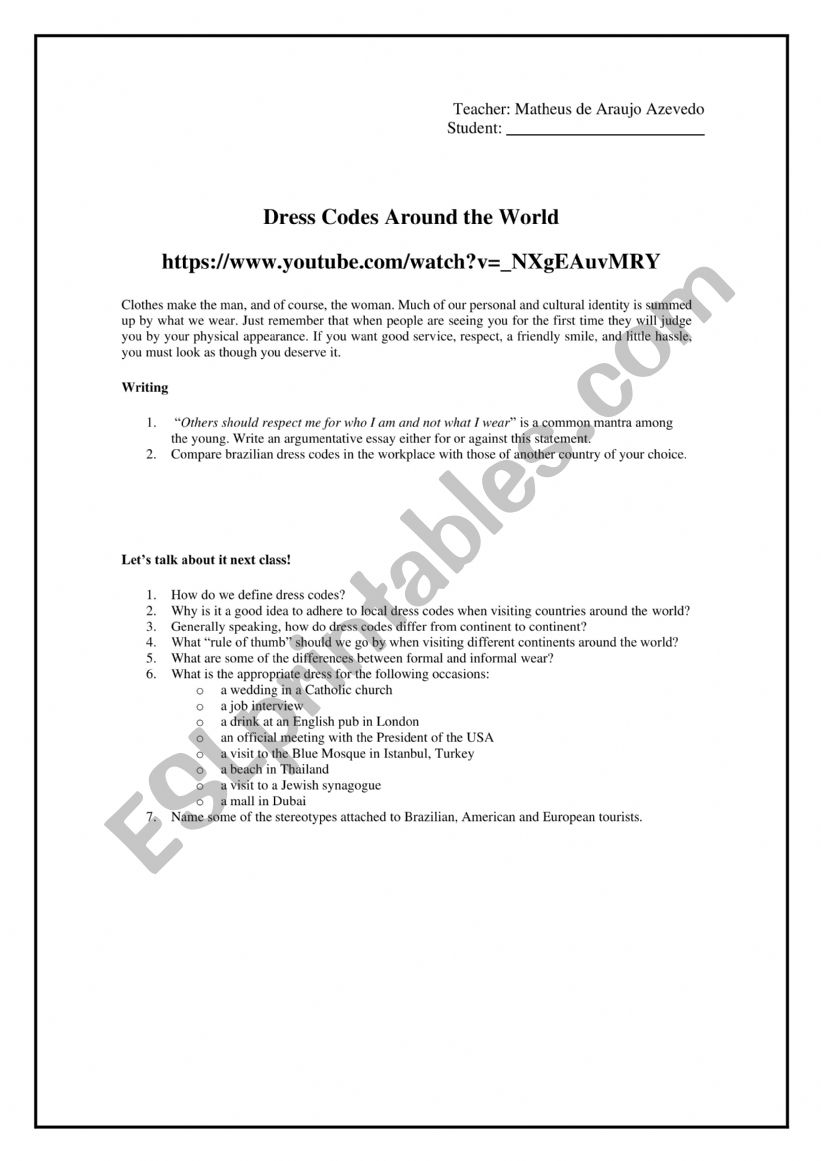 Hotel Reservations worksheet