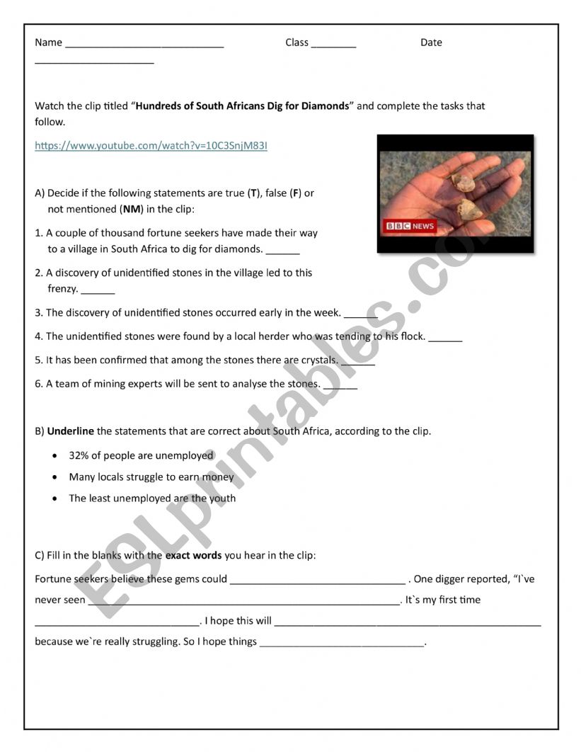 Listening Comprehension worksheet