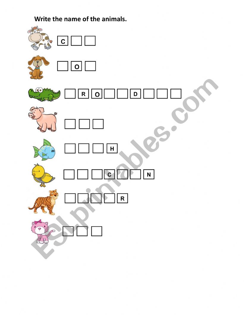 ANIMALS  worksheet