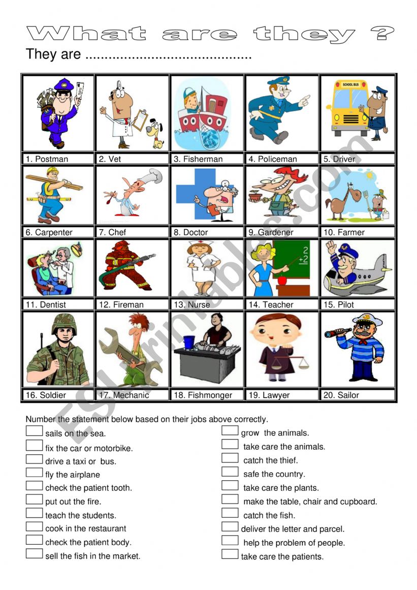 jobs worksheet