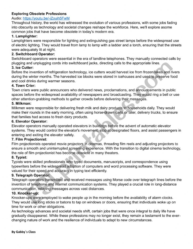 OBSOLETE JOBS worksheet