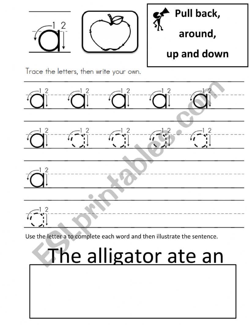 Lowercase A worksheet