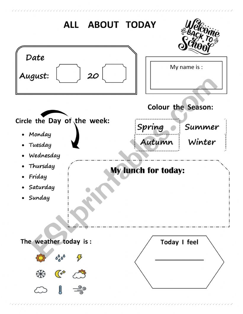 all about  this day worksheet