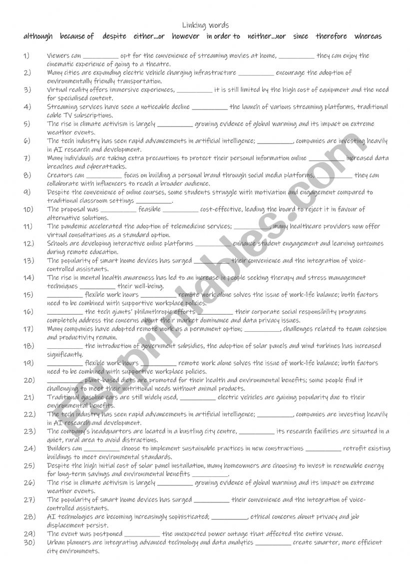 B2-C1 10 Linking words used in current trends - topics