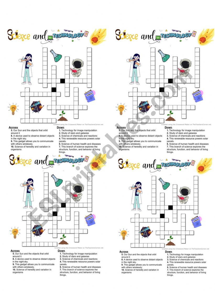 Science and technology crossword