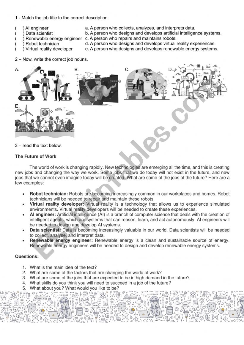 Works of the future worksheet