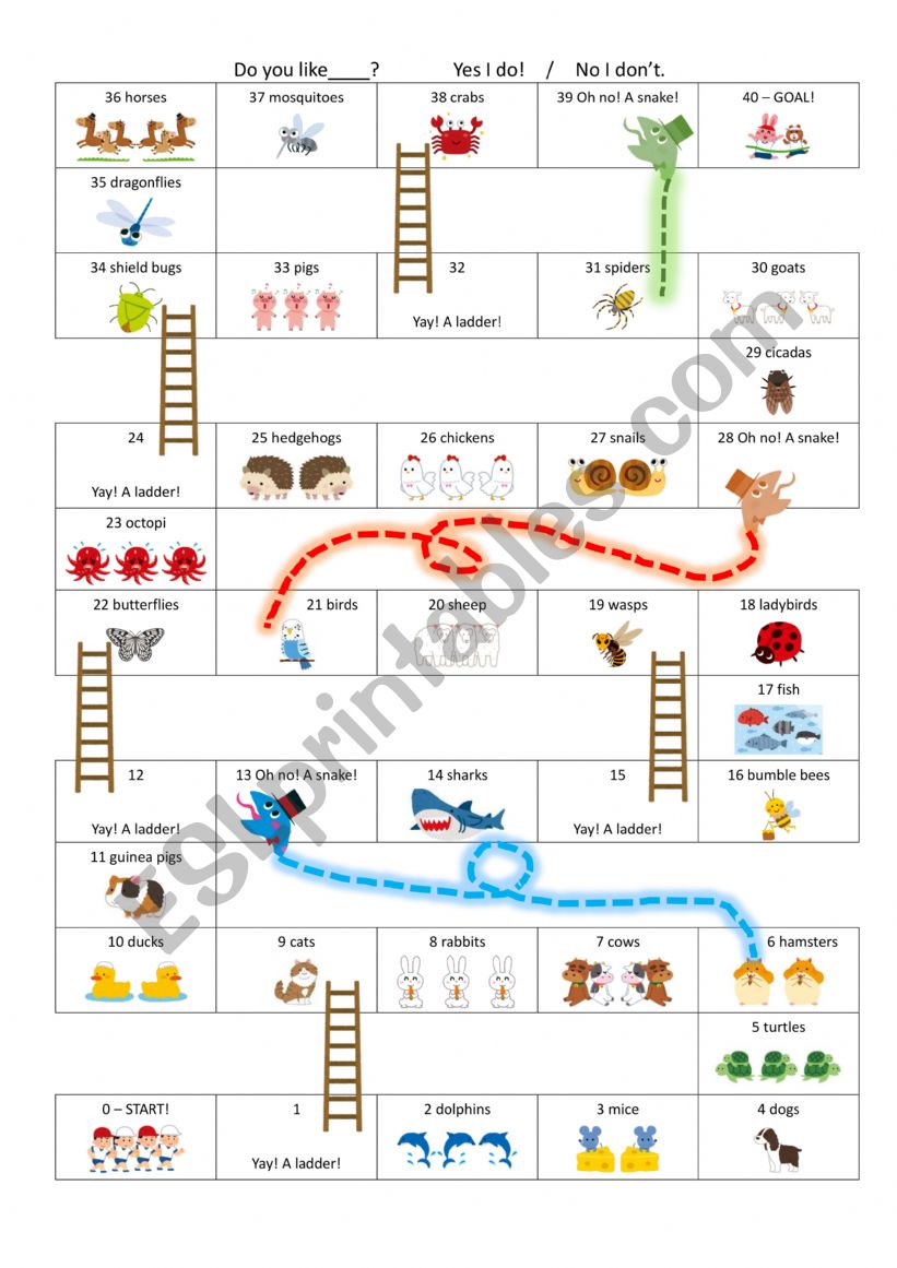 Do you like Animals and Insects Snakes and Ladders