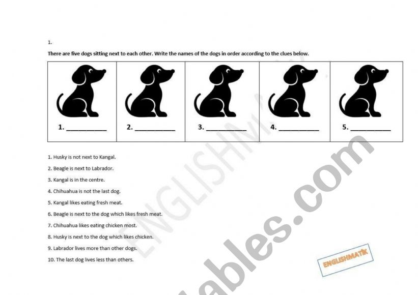 Dog riddle worksheet