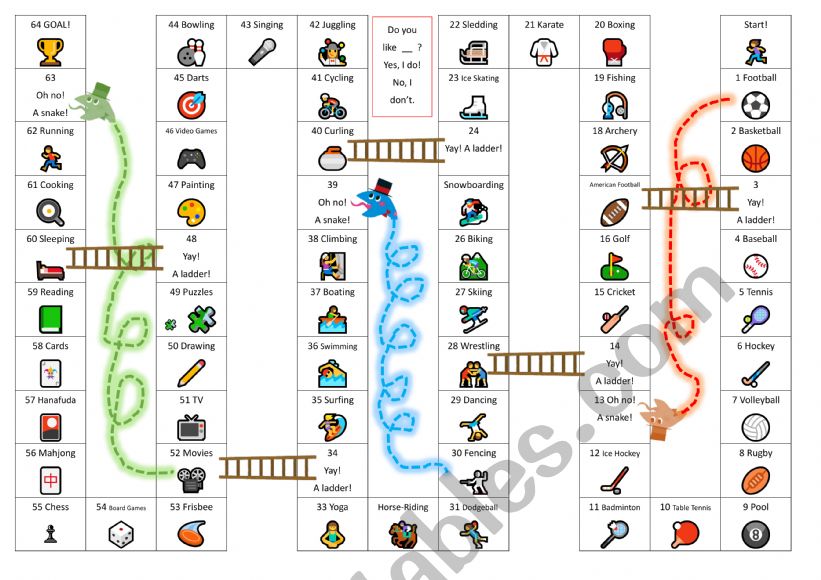 Sports and Games Snakes and Ladders