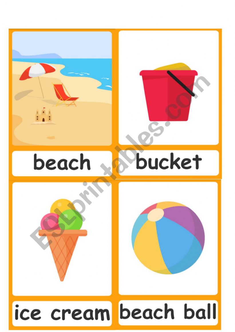 SUMMER FLASHCARDS worksheet