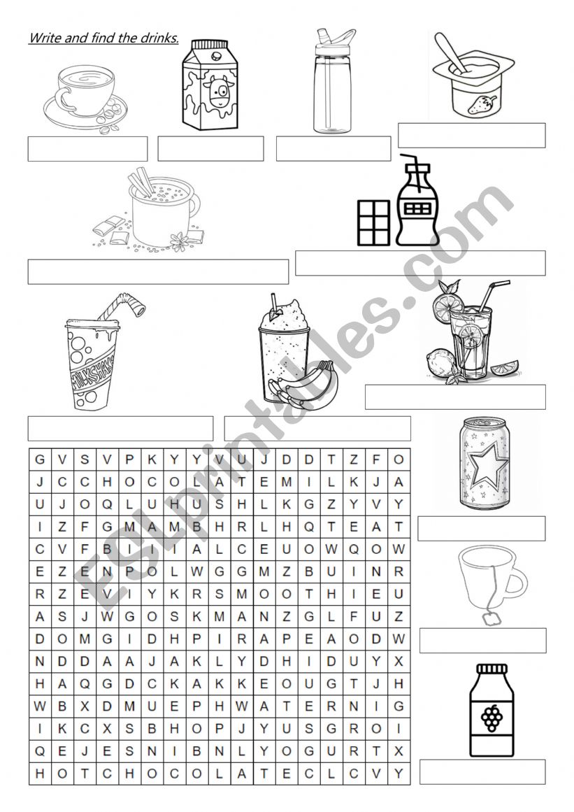 Drinks. worksheet