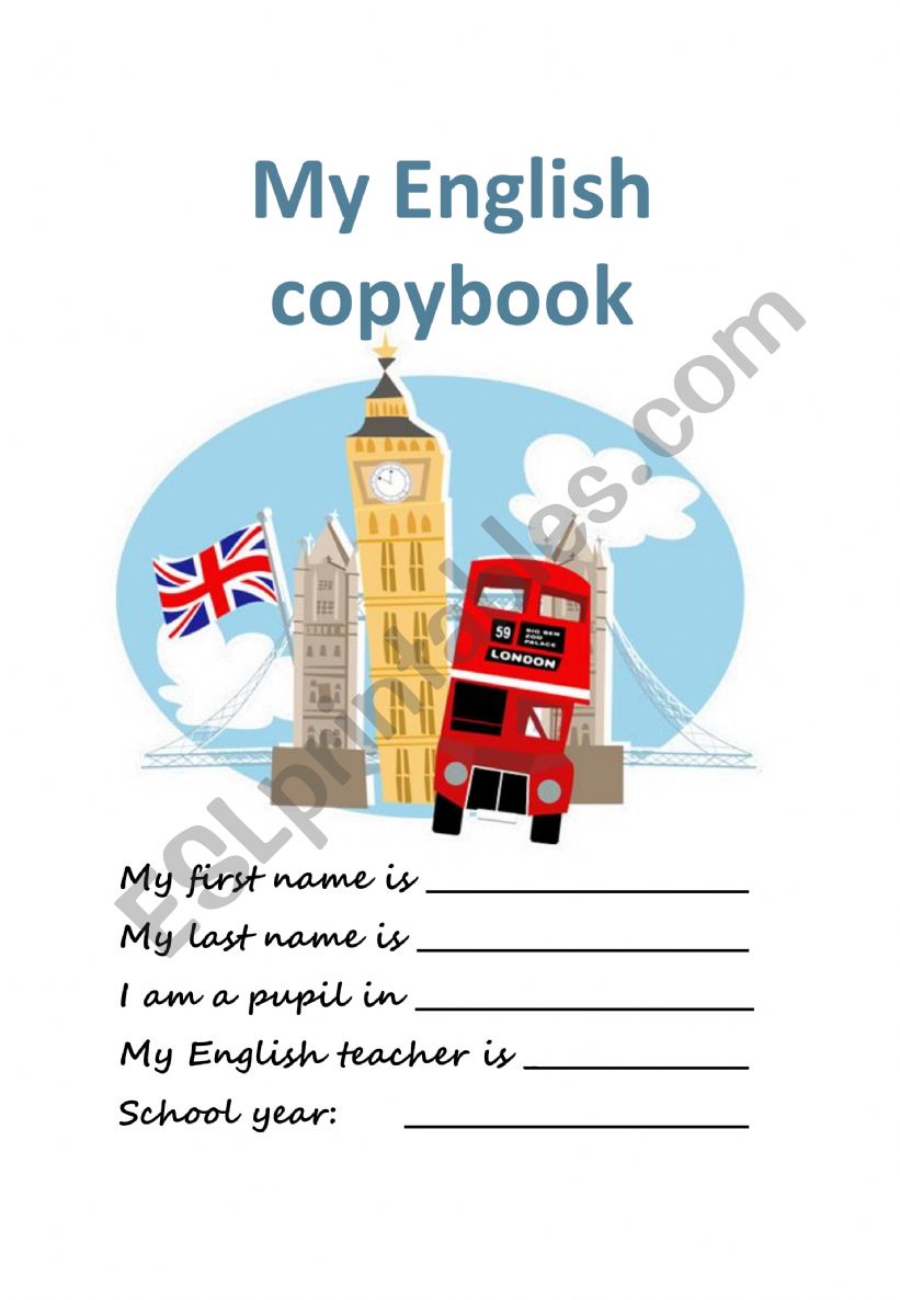 English copybook  worksheet