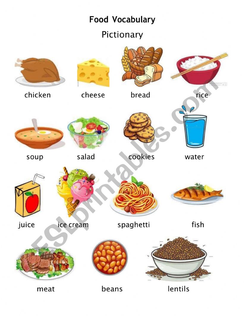 Food Vocabulary worksheet