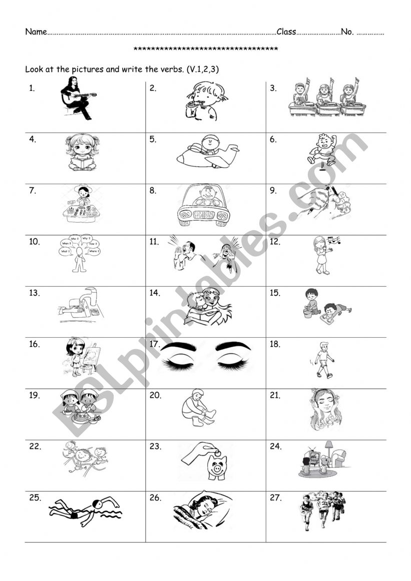 Regular and Irregular Verbs worksheet