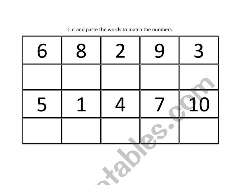 Numbers 1-10 worksheet