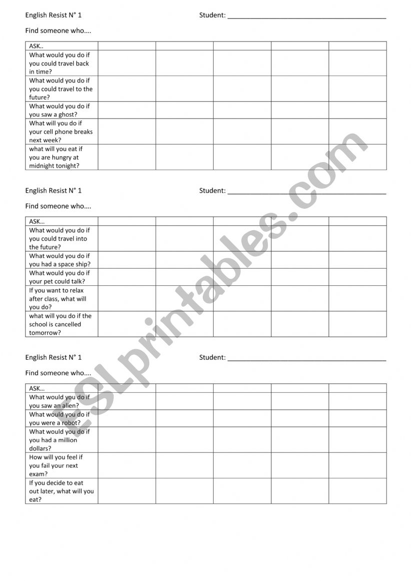 SECOND CONDITIONAL worksheet