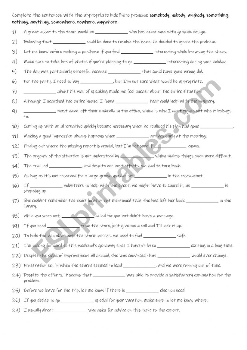 B1-B2  9  Indefinite pronouns worksheet