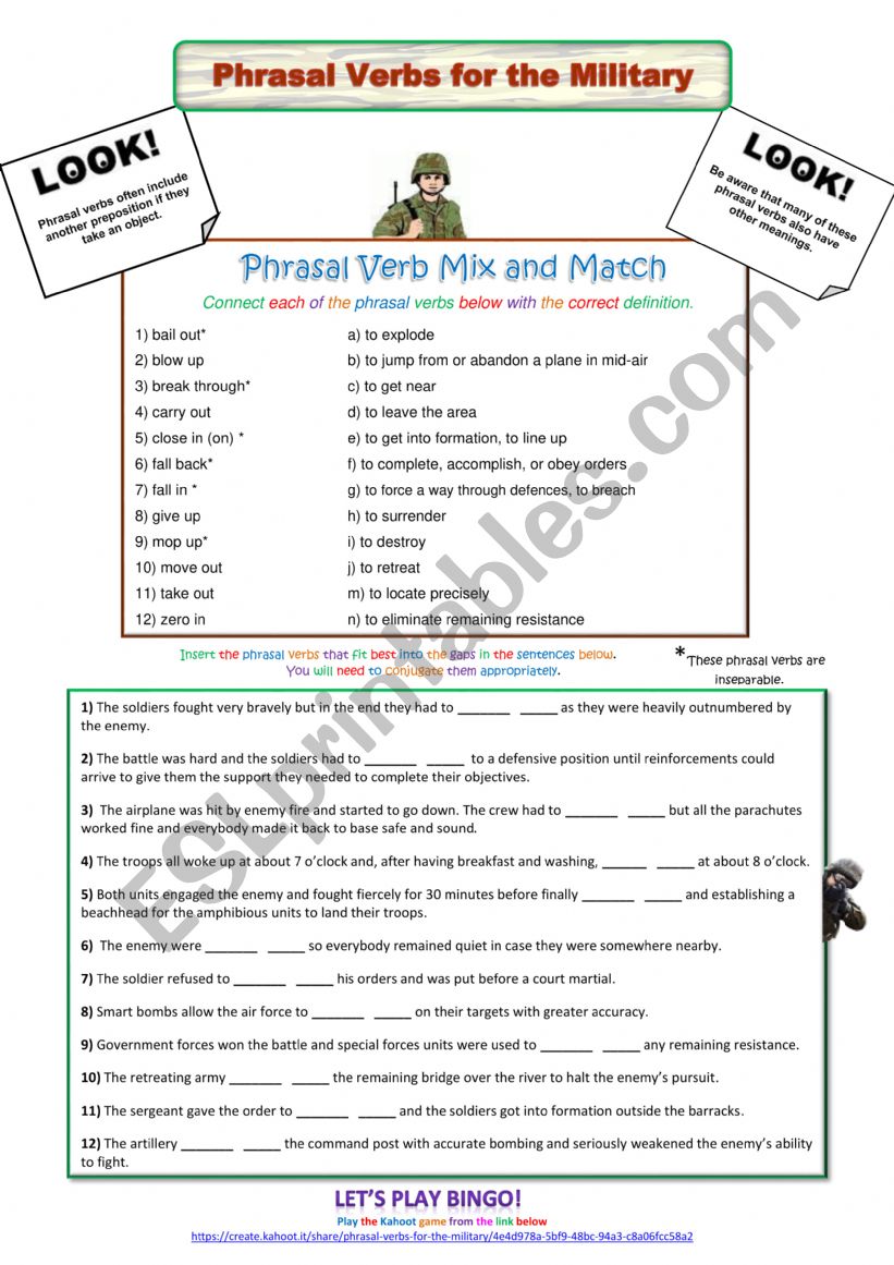 Phrasal Verbs for the Military