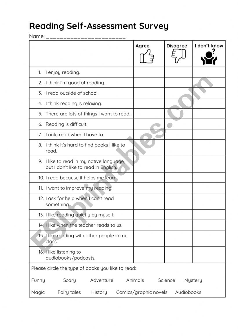 Reading Self-Assessment Survey