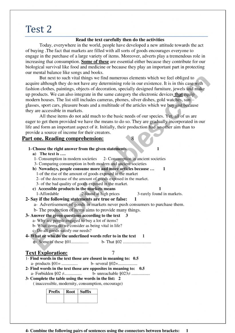 purchasing worksheet