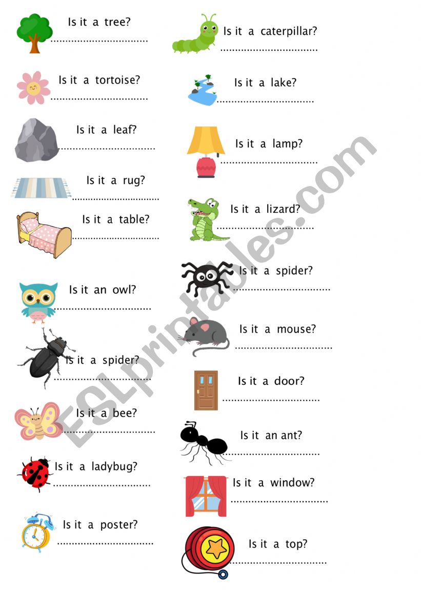 Is it ....? worksheet