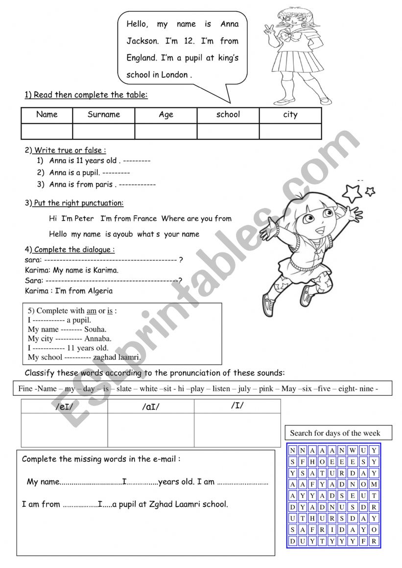 friends worksheet