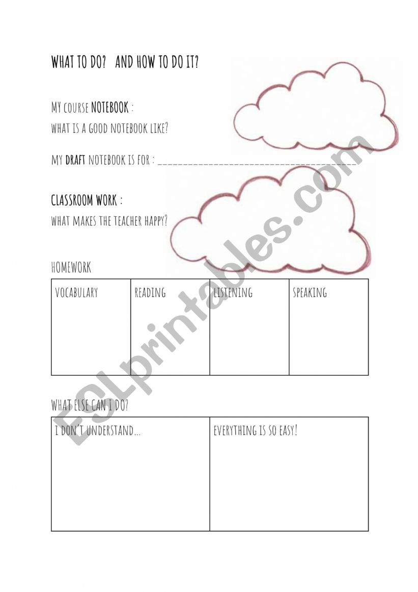 Language learning methodology worksheet