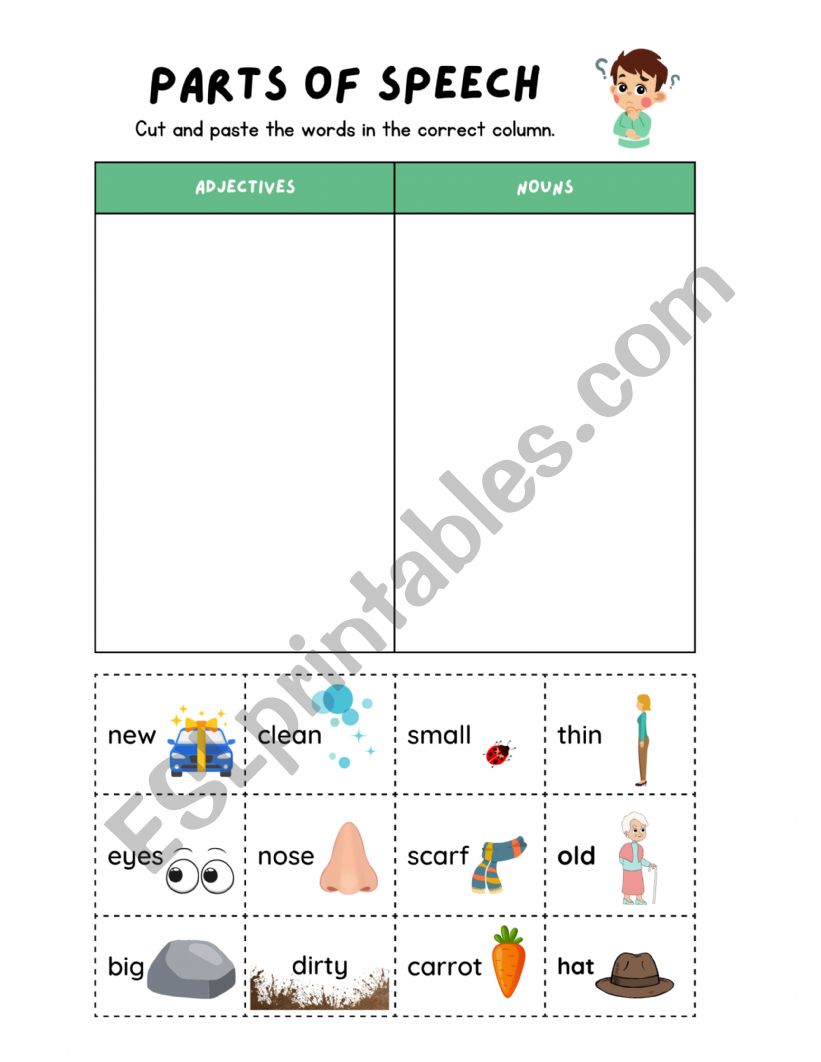 Parts of speech worksheet