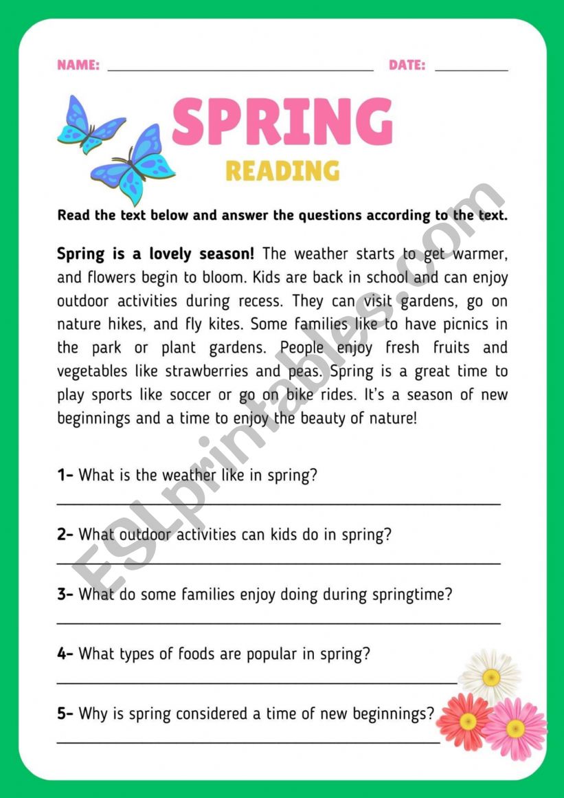 Spring  worksheet