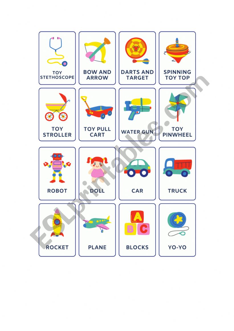 flashcards toys worksheet