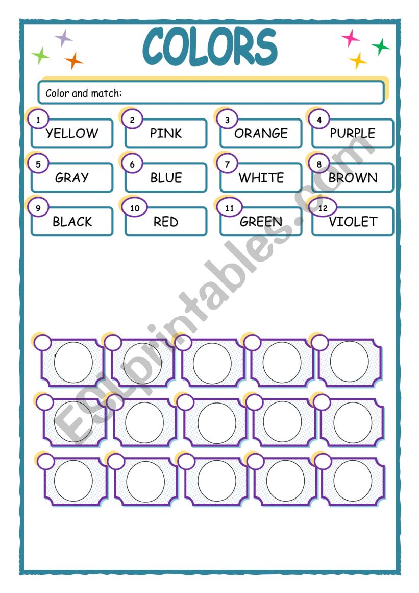 Colors worksheet