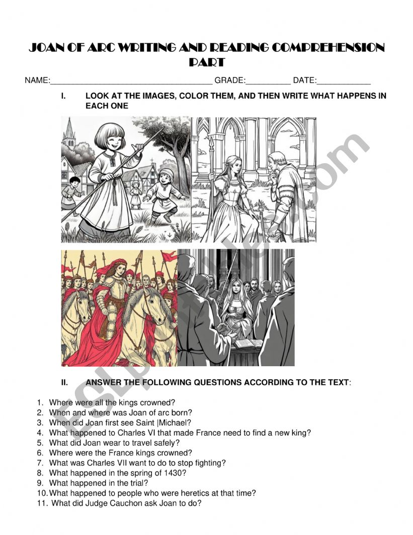 joan of arc reading comprehension