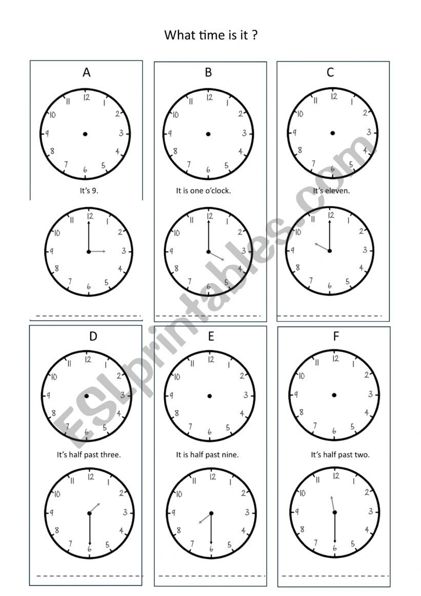 What time is it? worksheet