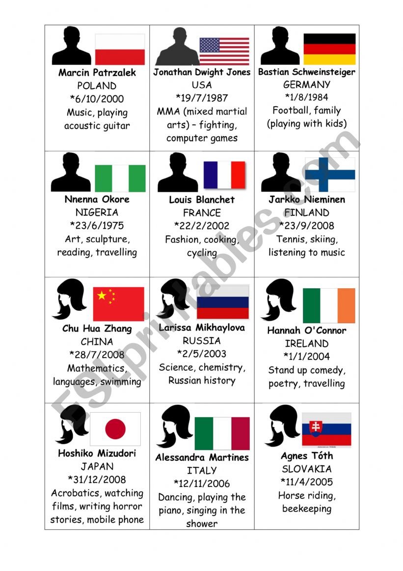 Fake Identity Cards worksheet