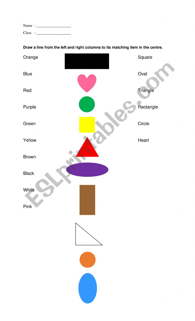 Colours and Shapes worksheet