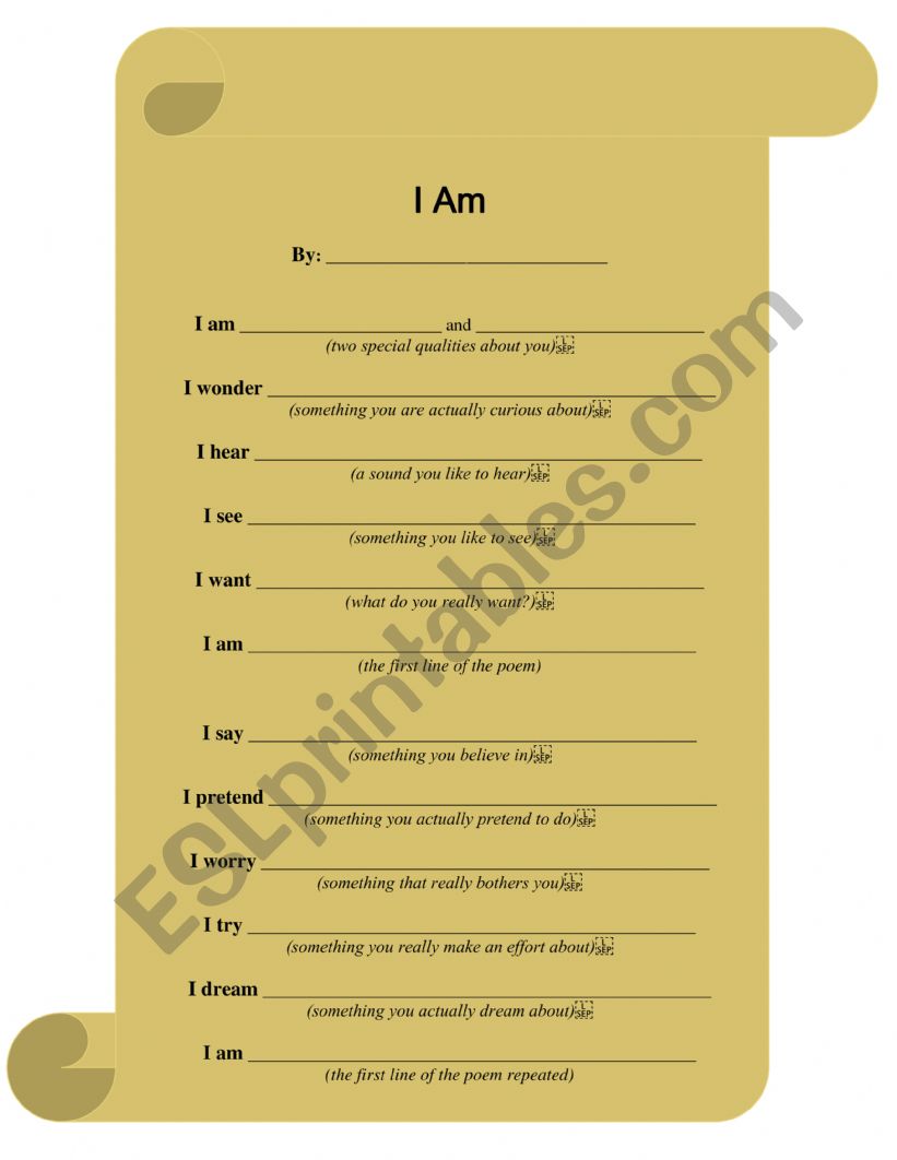 I am worksheet