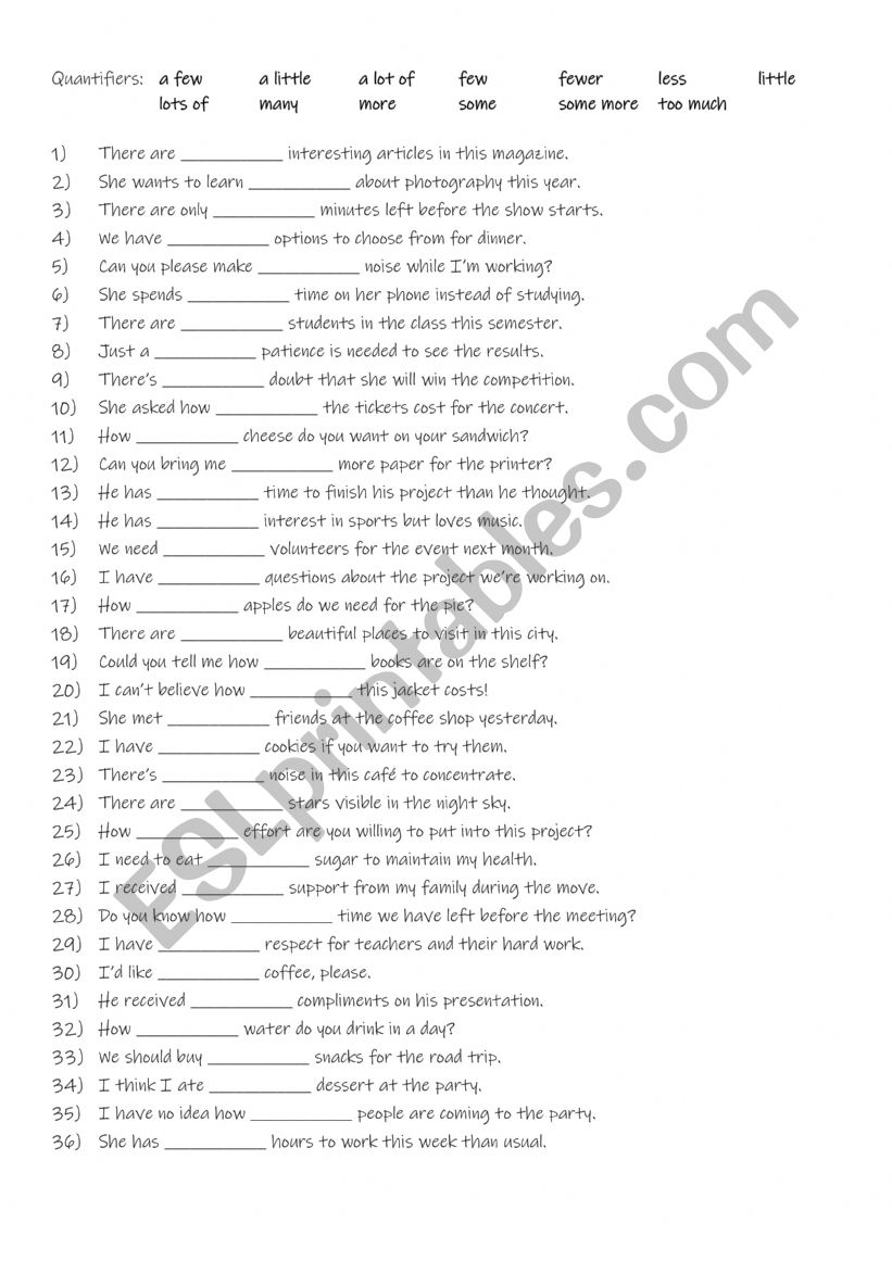 A2-B1 Practise with 13 quantifiers