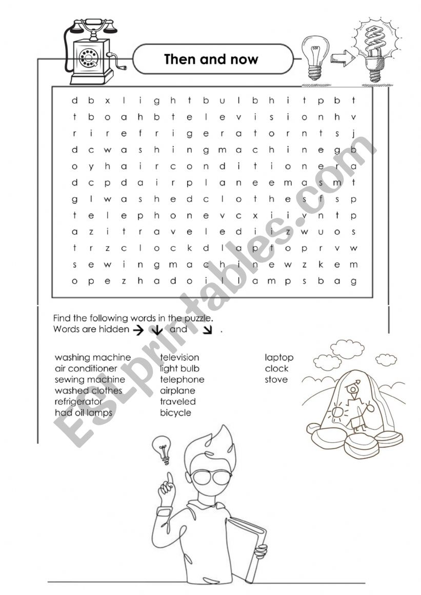 WORDSEARCH - INVENTIONS worksheet