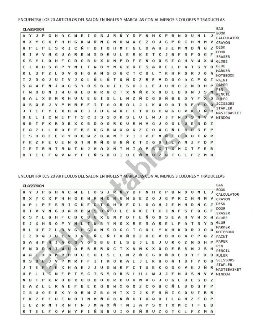 Classroom soup worksheet