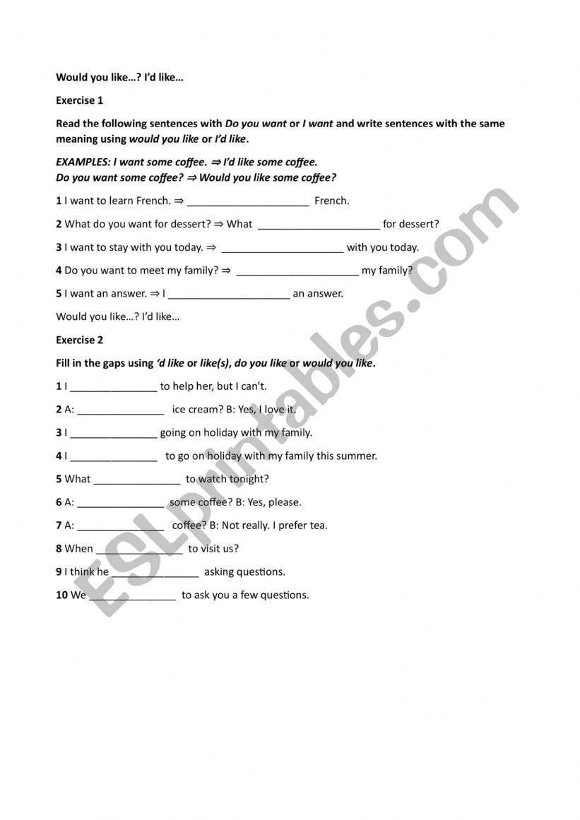 Formal language worksheet