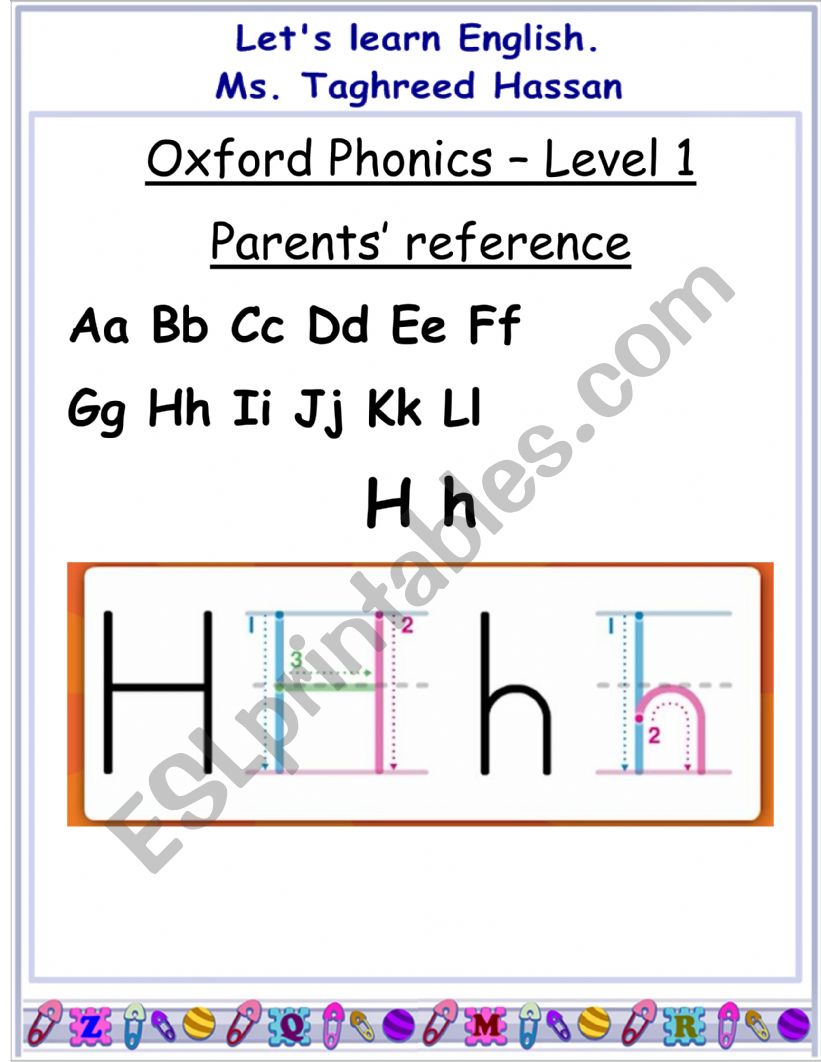 Oxford Phonics level 1 h j k l