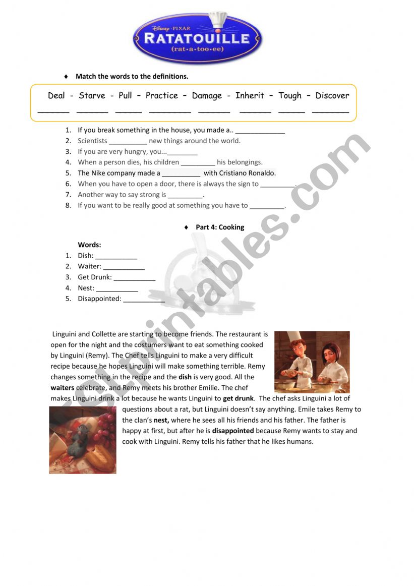 Ratatouille  worksheet