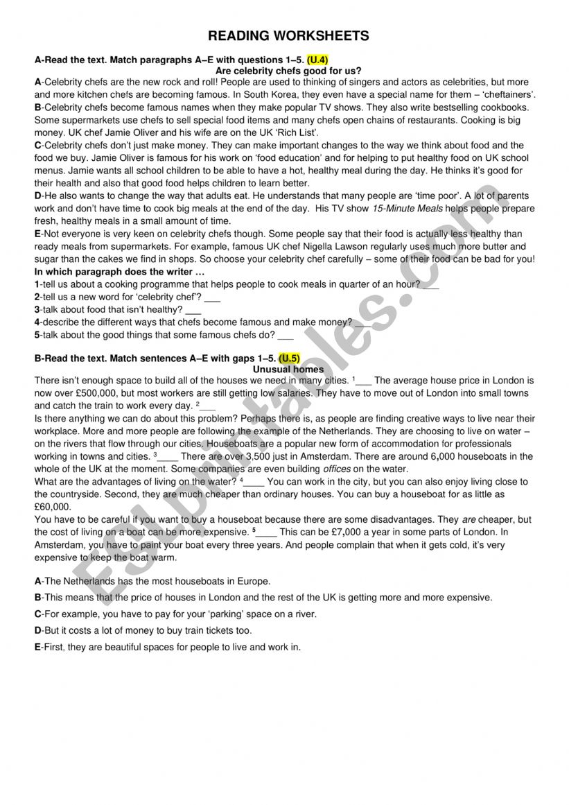 ELEMENTARY READING WORKSHEET worksheet